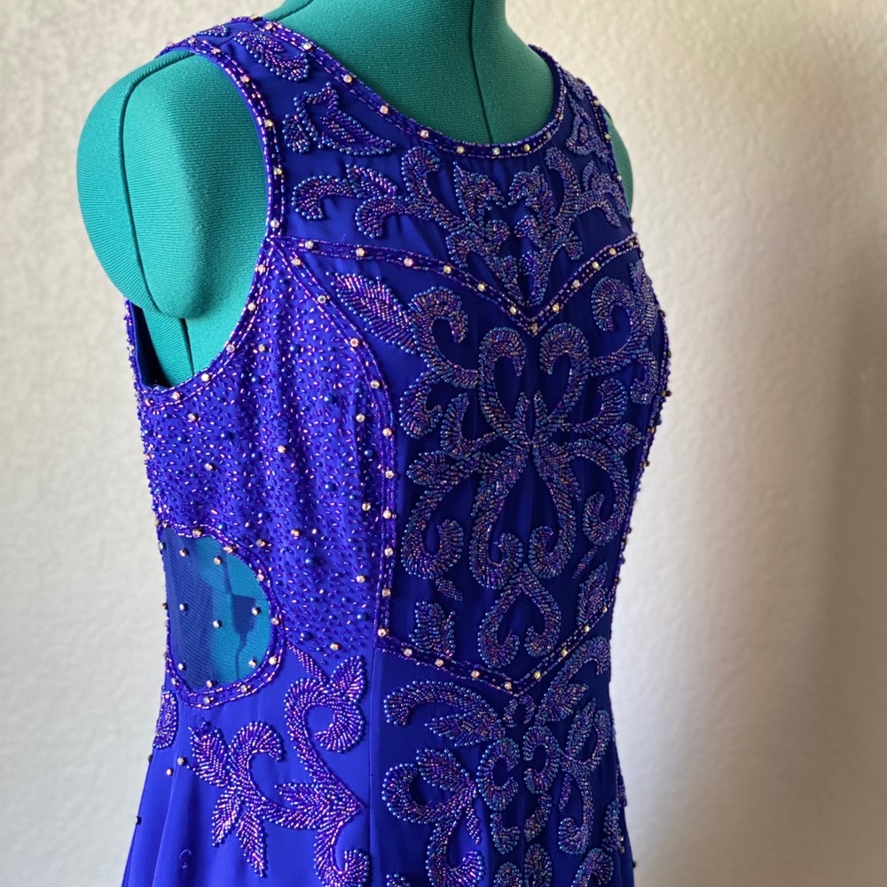 Vintage y2K ASPEED Beaded Sequin Chiffon Formal
Dress M - Picture 5 of 7